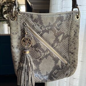 Michael Kors Python Crossbody With Zipper Pocket